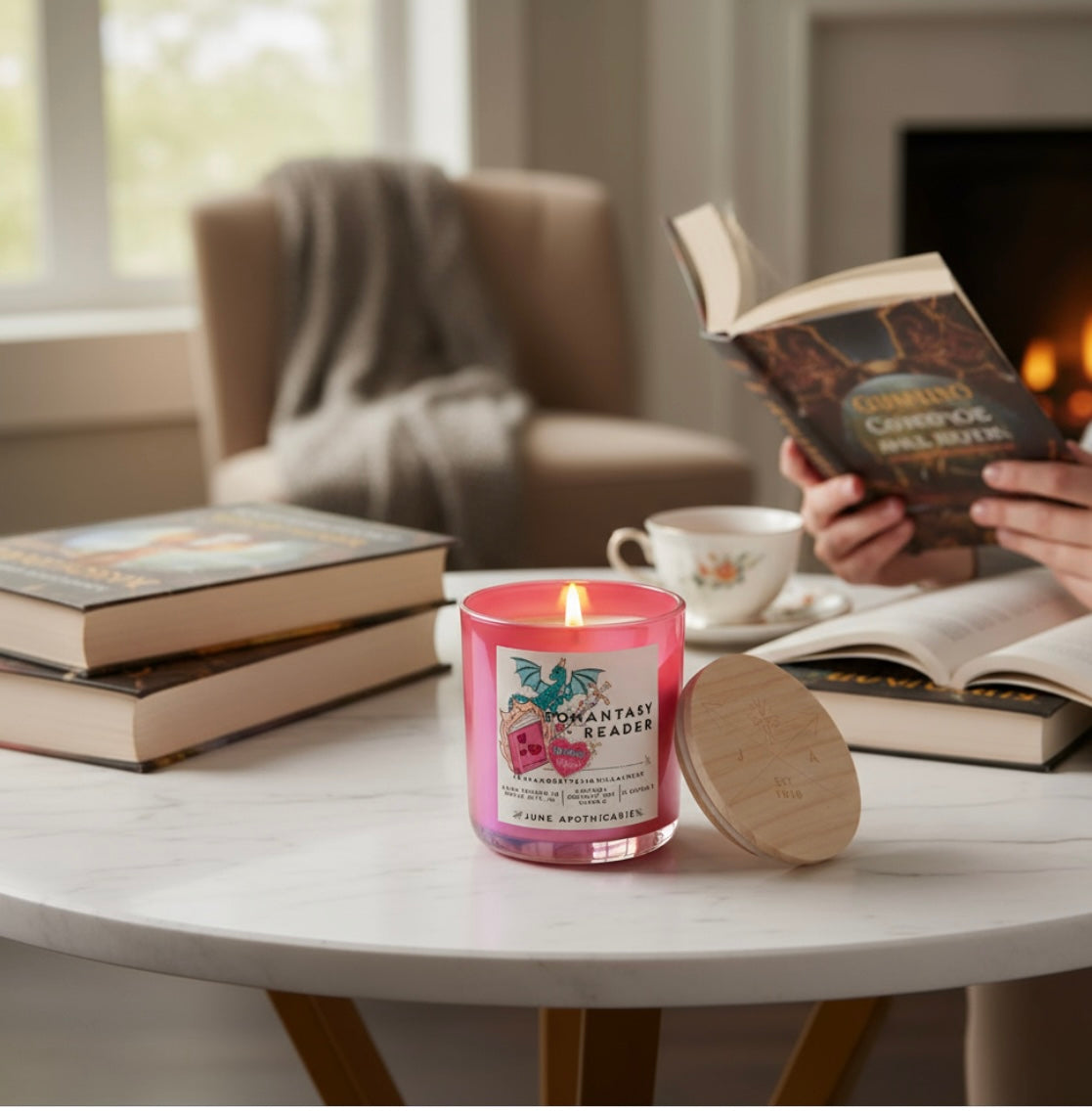 Romantasy Reader 12oz Wooden Wick Candle