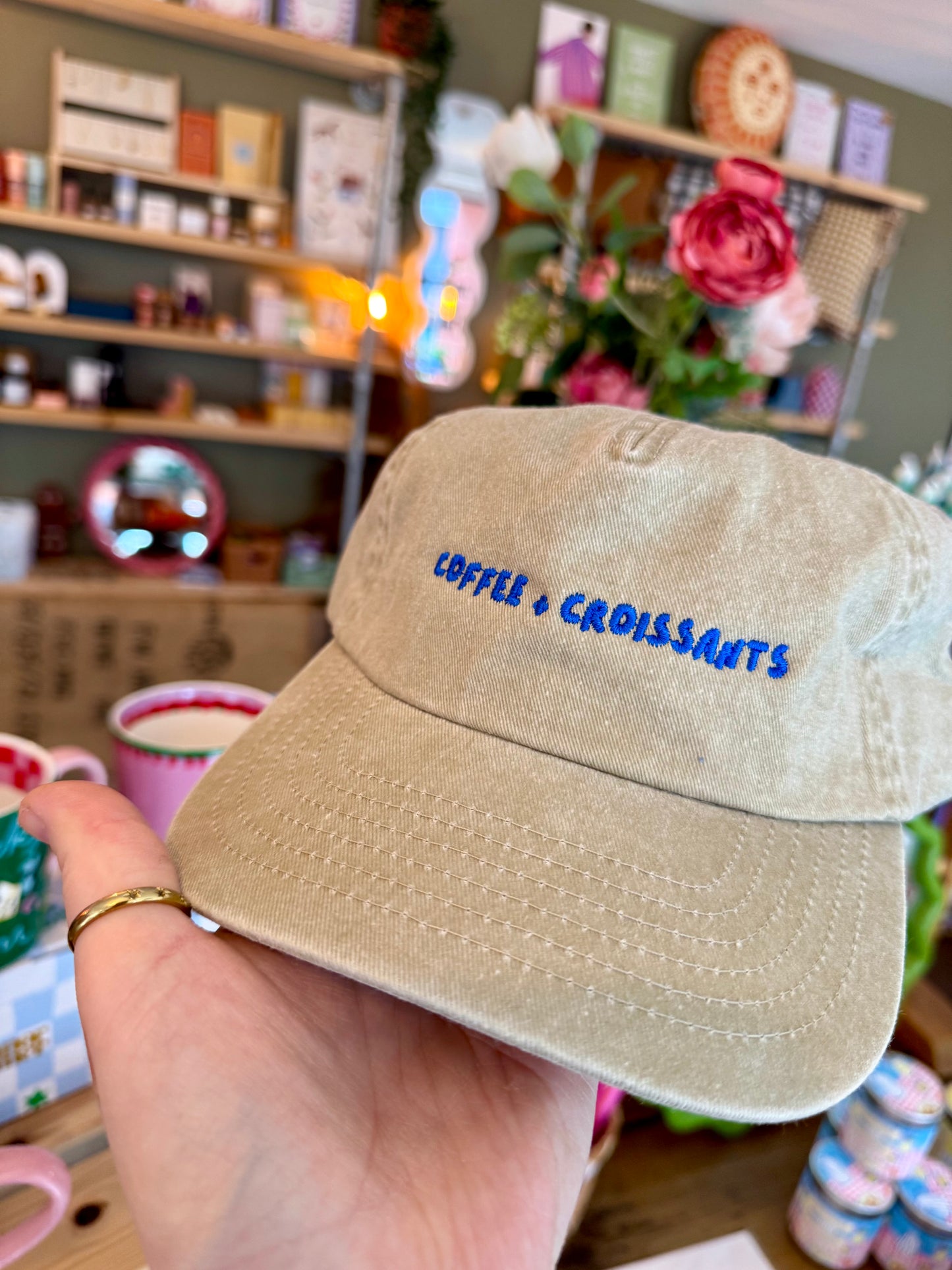 'Coffee & Croissants' 5 Panel Cotton Cap