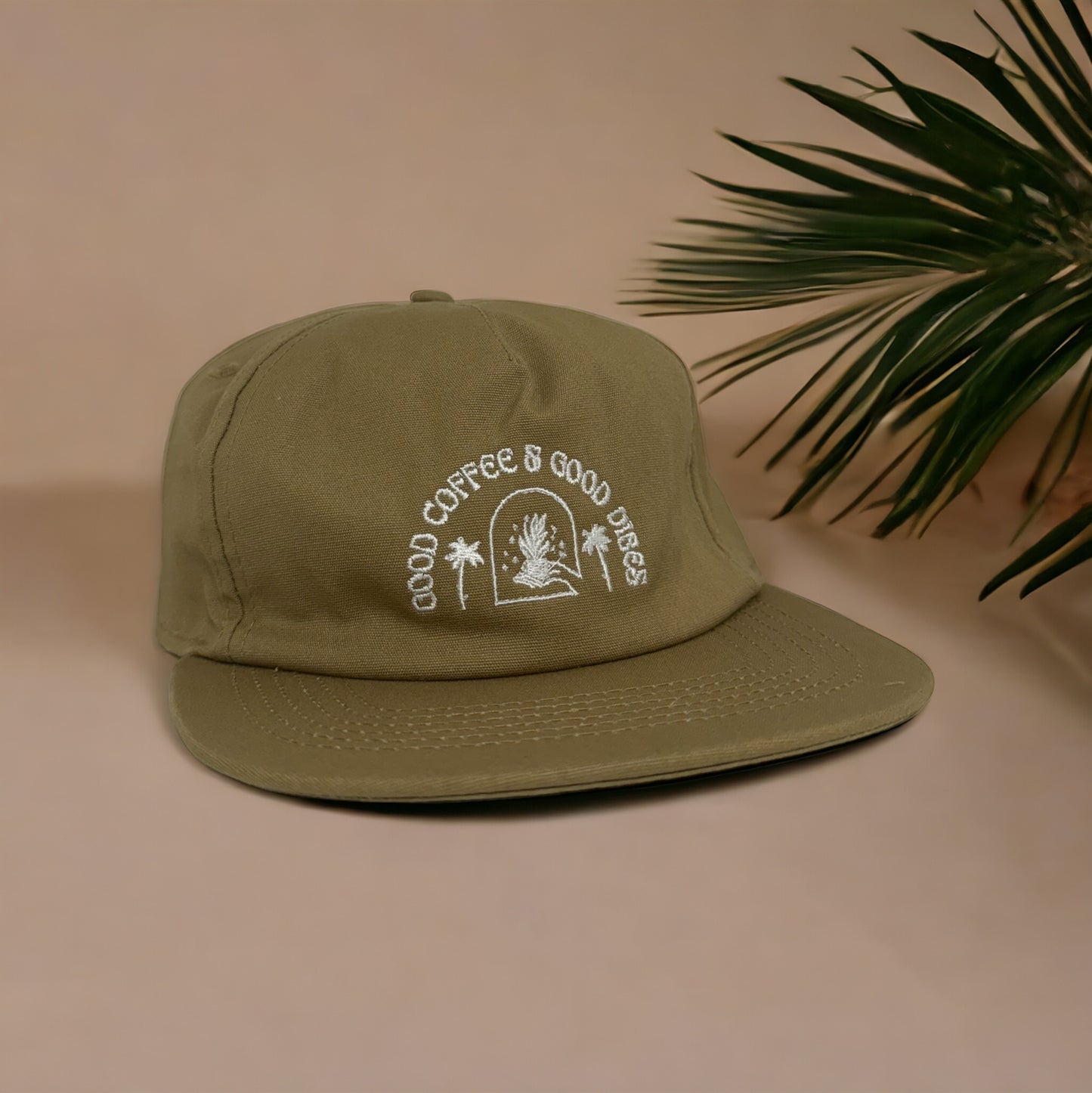 Good Coffee & Good Vibes Cap in Stone