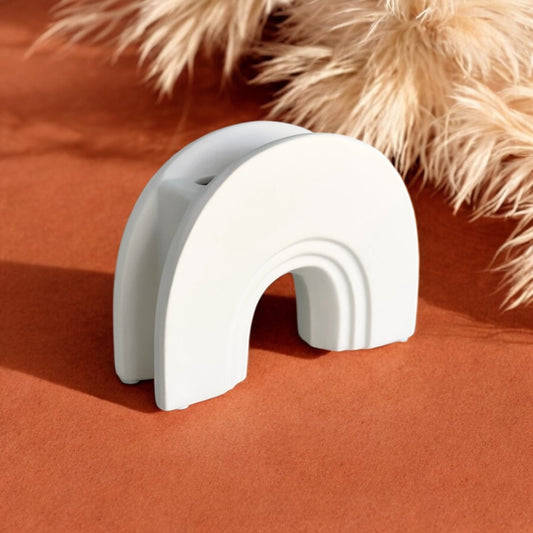 Arch Stoneware Vase in White
