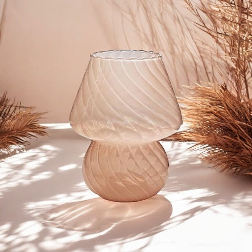 Mushroom Glass Vase/ Tealight Holder in Peach