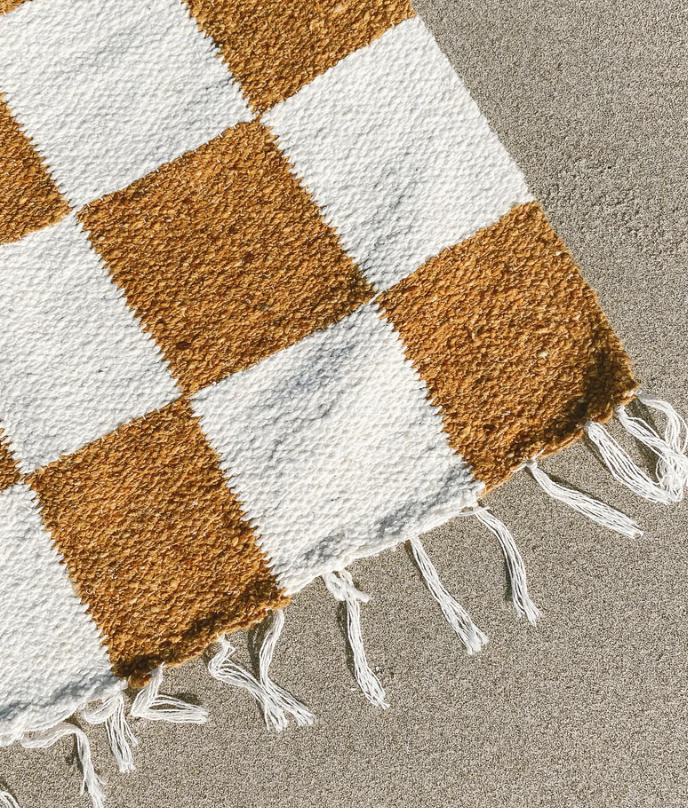 Recycled Checkerboard Throw/ Blanket