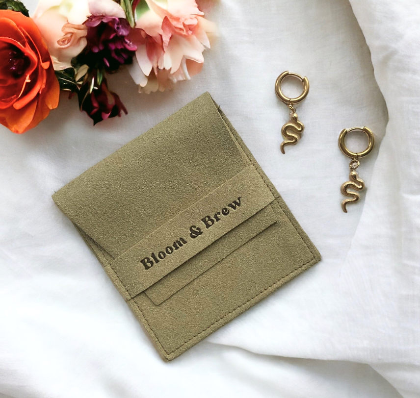 Gold Snake Hoop Waterproof Earrings