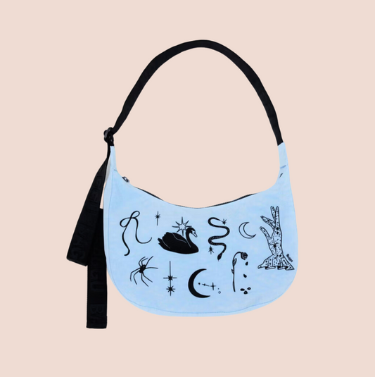 BAGGU Medium Crescent Zip Bag in Ballet Icons Design