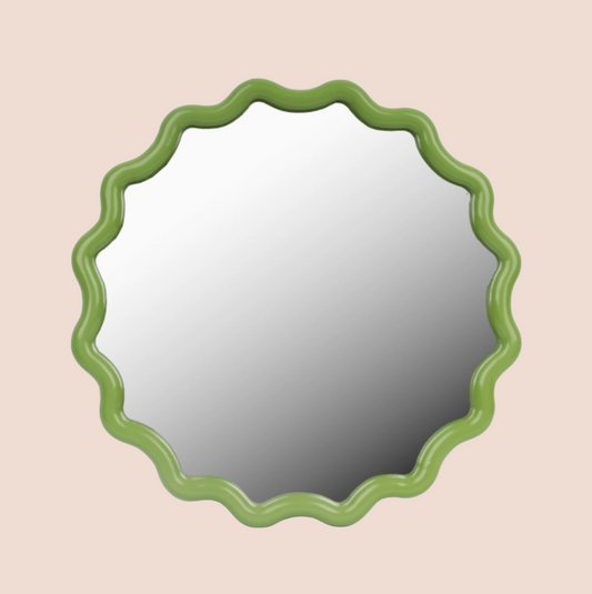 Green Scallop Wall Mirror