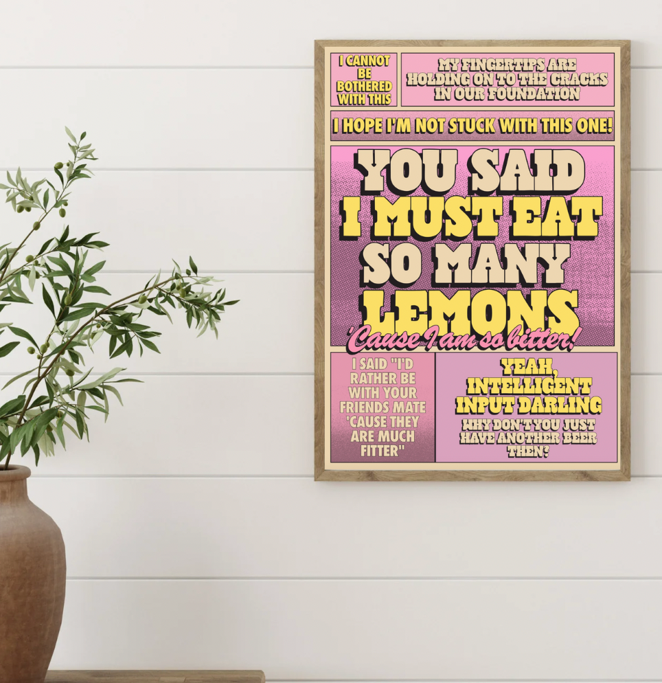 Lemons Kate Nash A4 Print