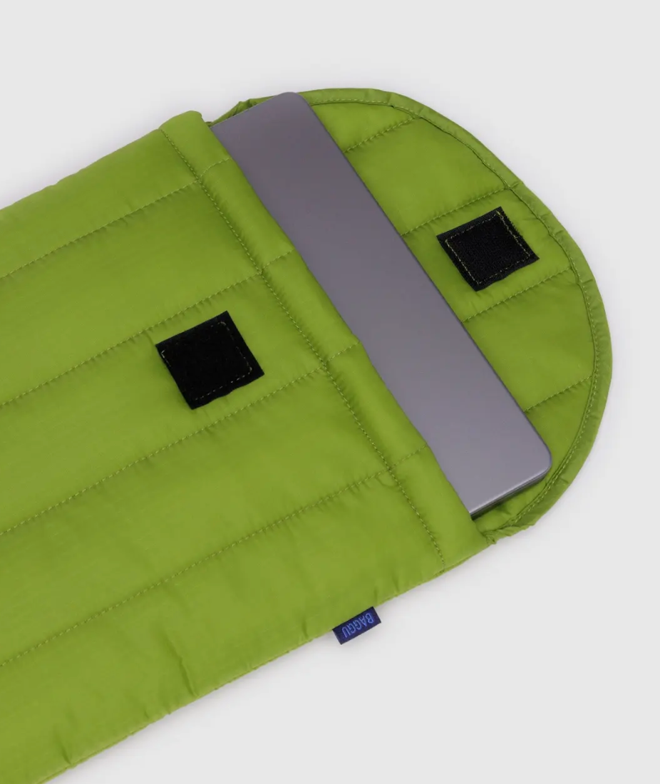 BAGGU Green Juice Puffy Laptop Sleeve
