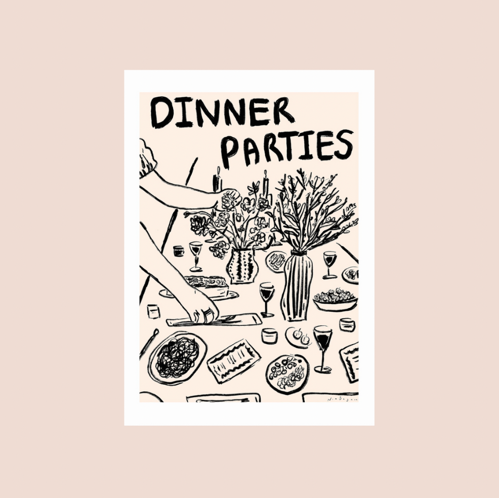Dinner Parties A4 Print