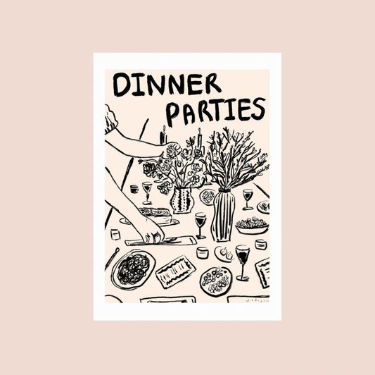 Dinner Parties A4 Print