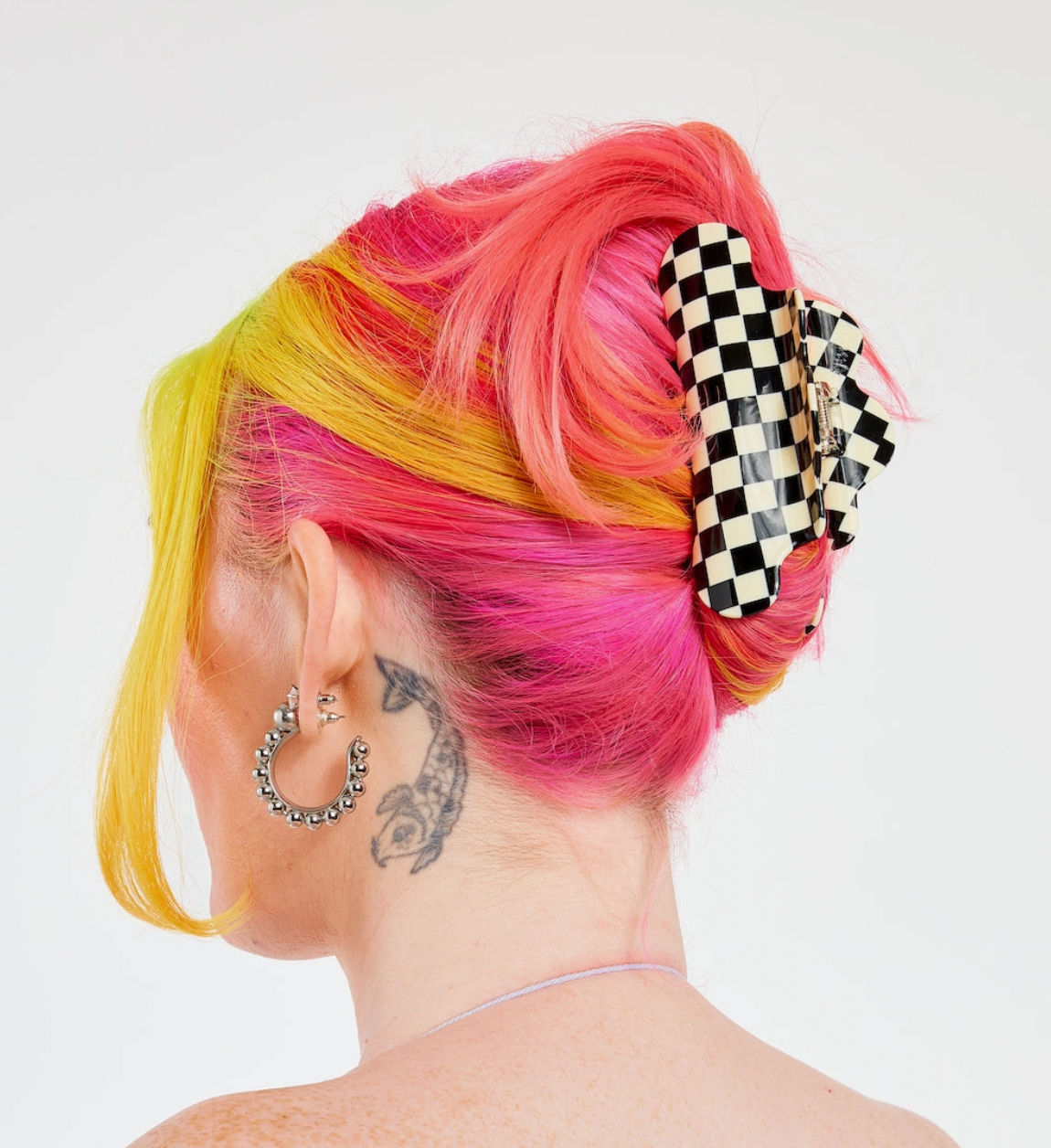 CHUNKS Nimbus Hair Claw in Black & White Checkered