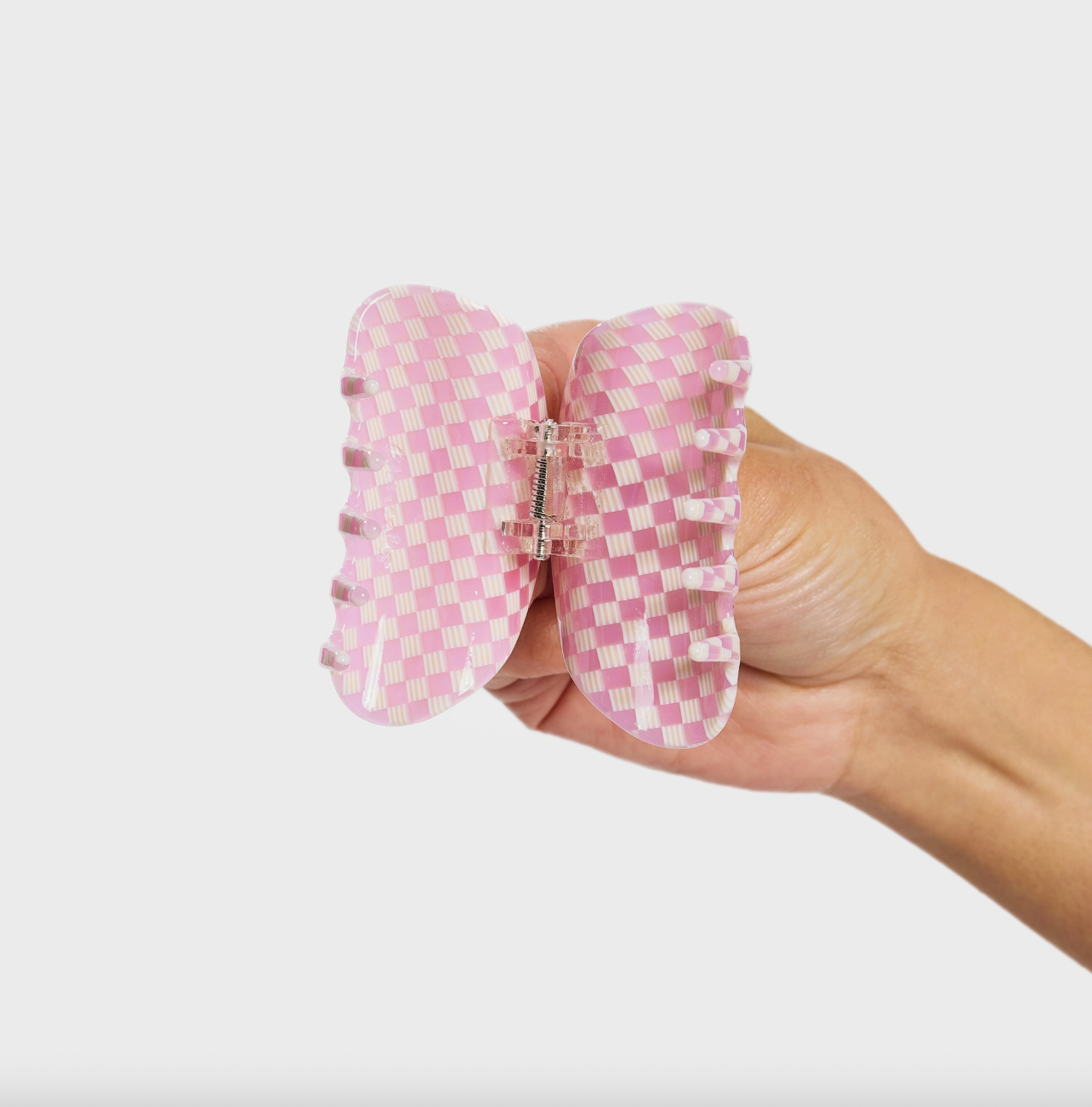 CHUNKS Juno Hair Claw in Strawberry Shortcake Check