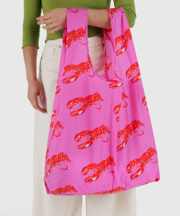 BAGGU Pink Lobster Large Reusable Tote Bag