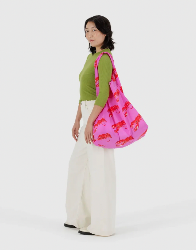 BAGGU Pink Lobster Large Reusable Tote Bag