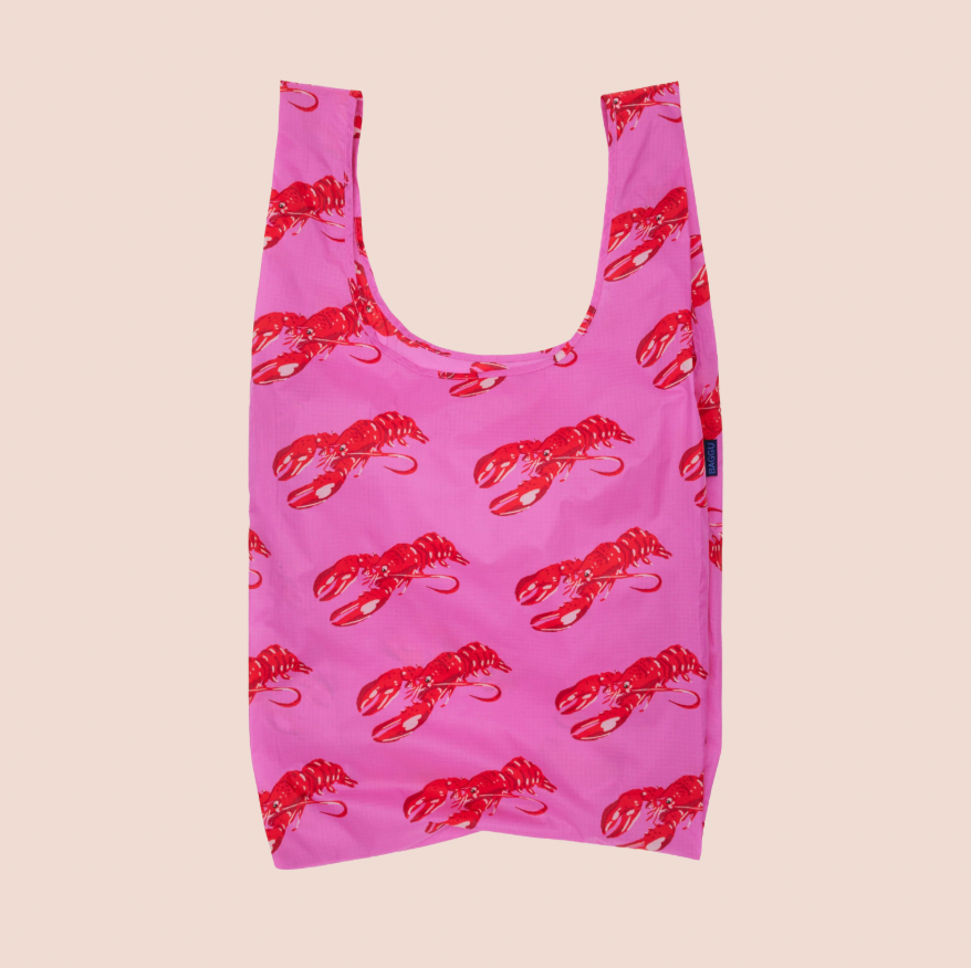 BAGGU Pink Lobster Large Reusable Tote Bag