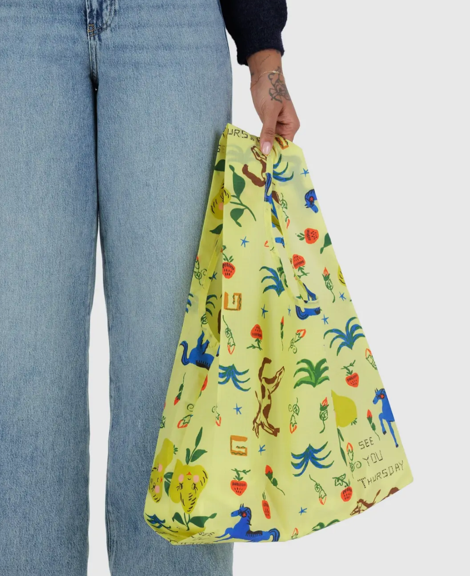 BAGGU Standard Reusable Bag in Painted Prairie Print