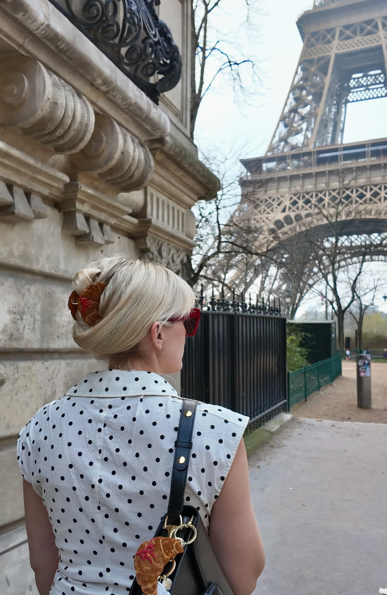 Croissant Bow Hair Claw Clip