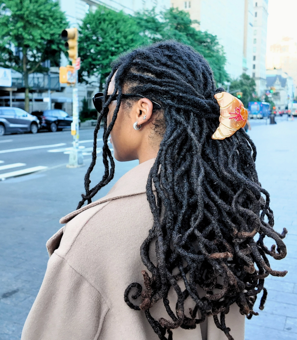 Croissant Bow Hair Claw Clip