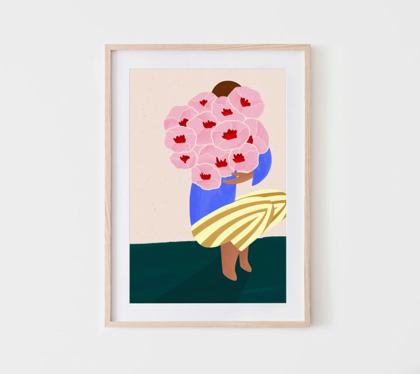 Striped Trousers & Flowers A3 Print