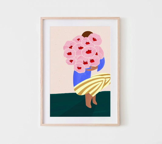 Striped Trousers & Flowers A3 Print