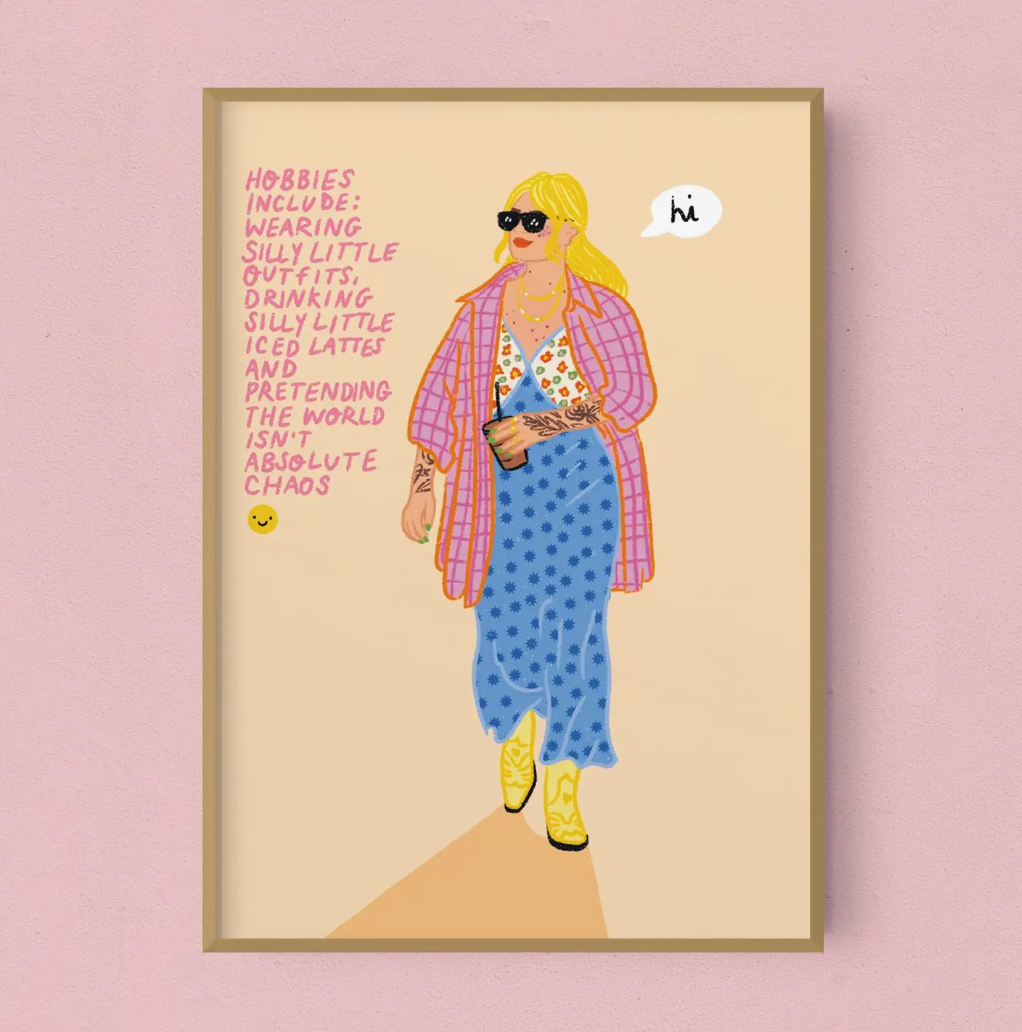 Silly Little Iced Coffee A4 Print
