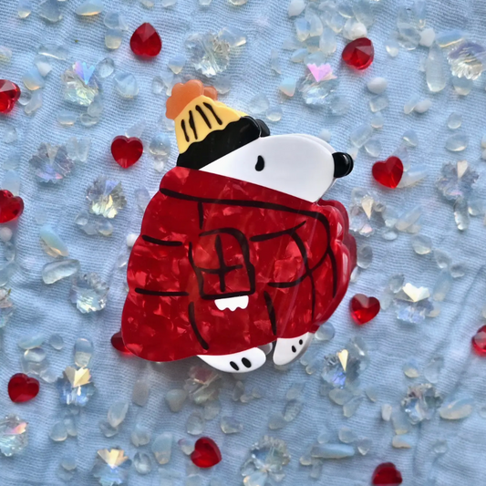 Snoopy Puffer Jacket Hair Claw Clip