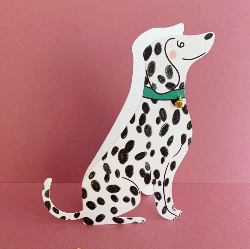 Dalmatian Dog Cutout Greetings Card