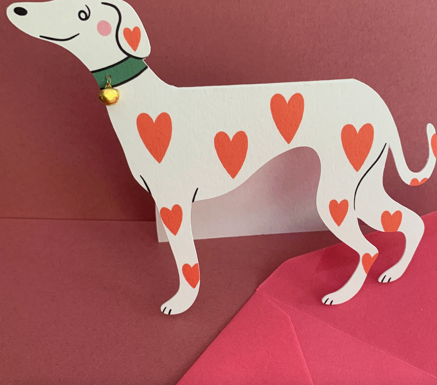 Heart Dog Cutout Greetings Card