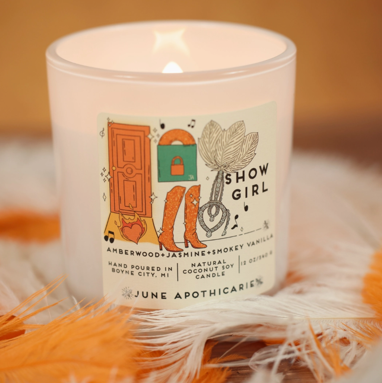 Showgirl Taylor Swift 12oz Wooden Wick Candle