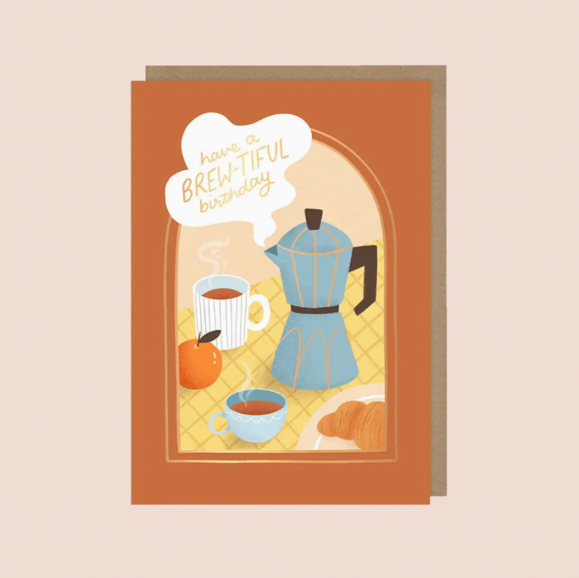 Brewtiful Coffee Foiled Birthday Card