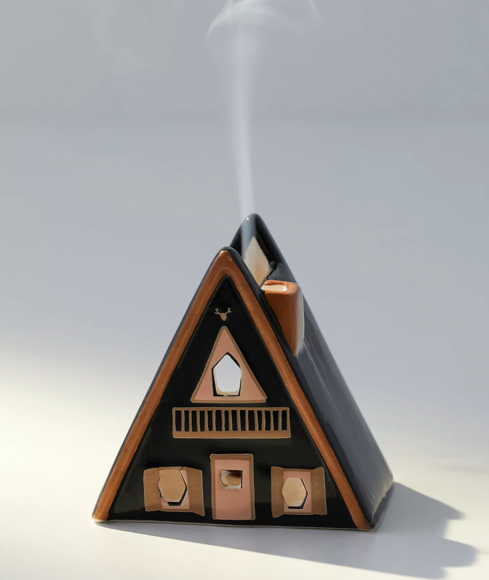 Nordic A-Frame Cabin Tealight & Incense Holder