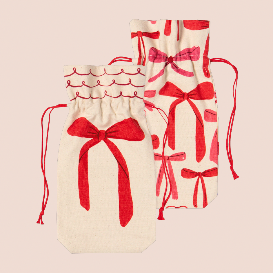 Cotton Wine Bags - Set Of 2