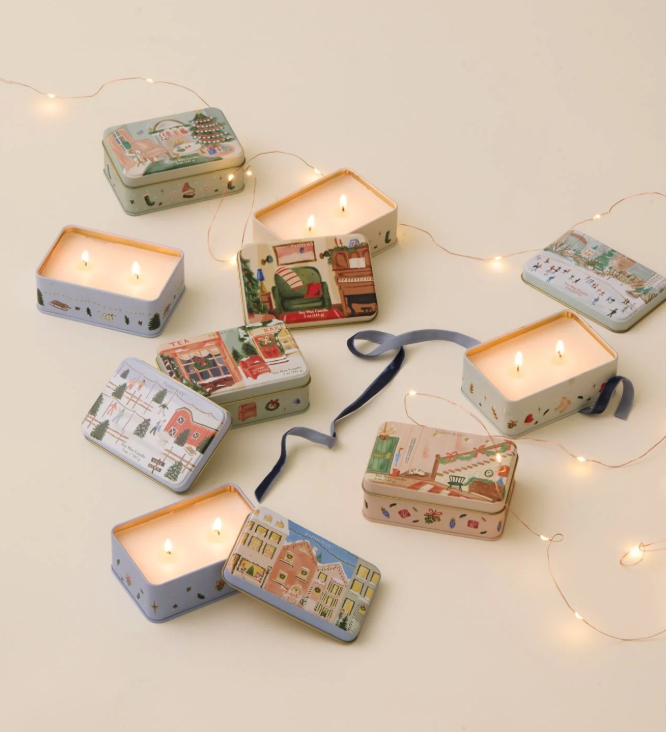 Christmas Staircase Tin Candle