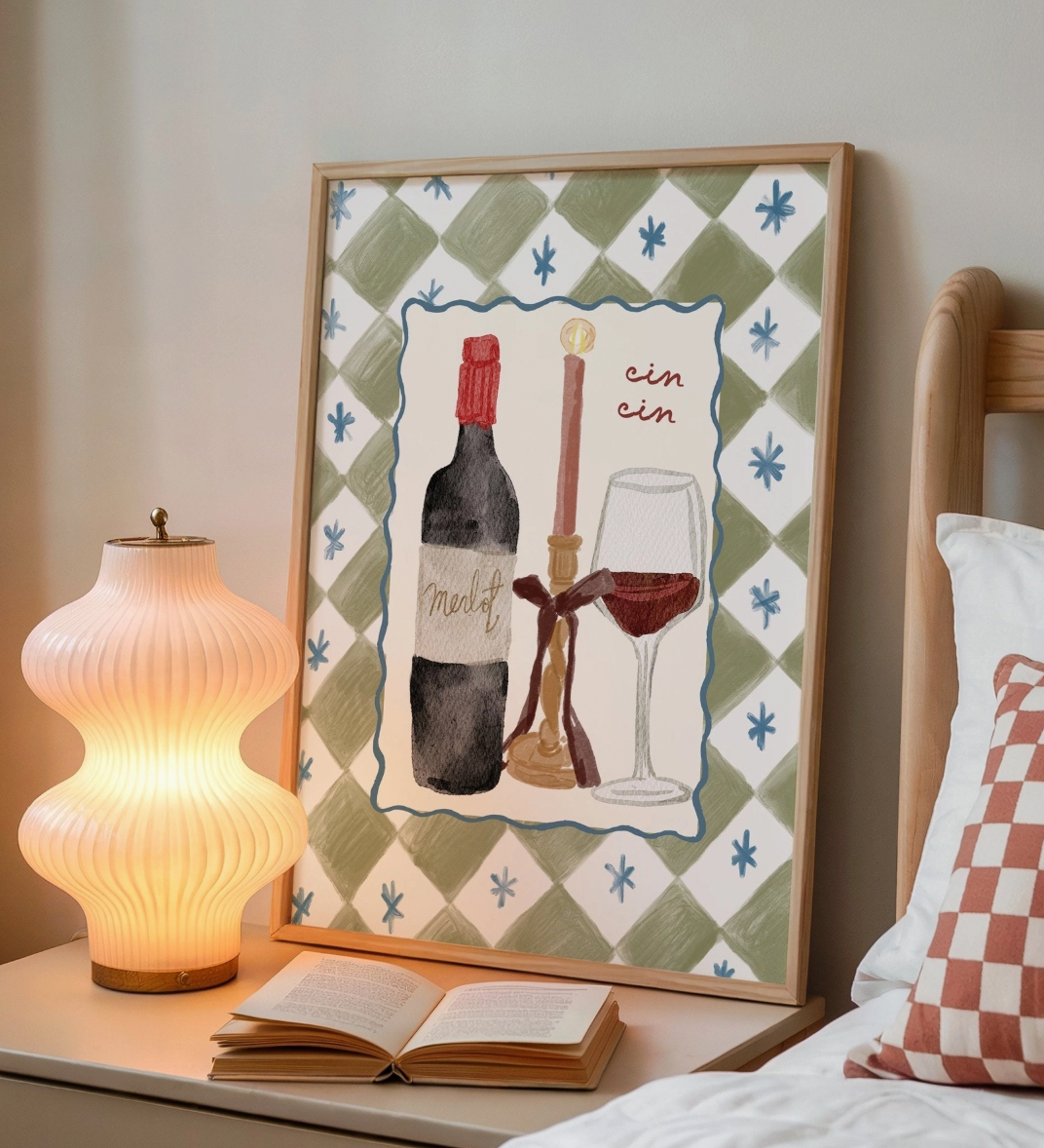 Merlot Cin Cin Festive A4 Print