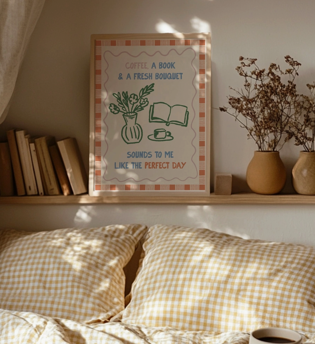 Books & Flowers A4 Print