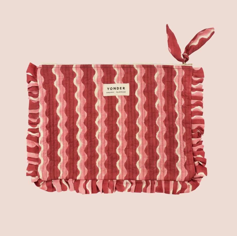*PRE ORDER* Quilted Frill Pouch | Whirly | Jam