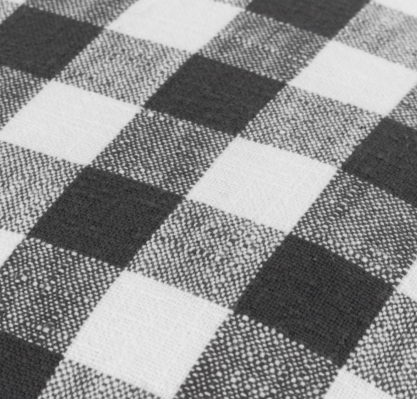 Fringed Cushion Black & White Gingham Check Cushion