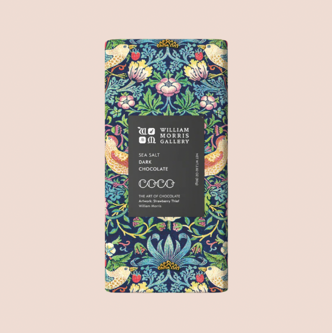 Sea Salt Dark Chocolate Bar William Morris Limited Edition 80g