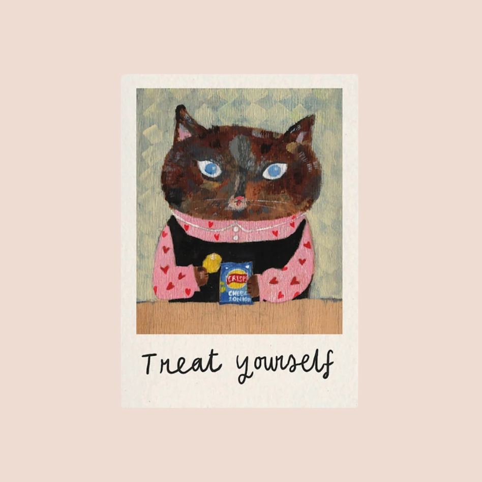 Treat Yourself Cat + Crisps card