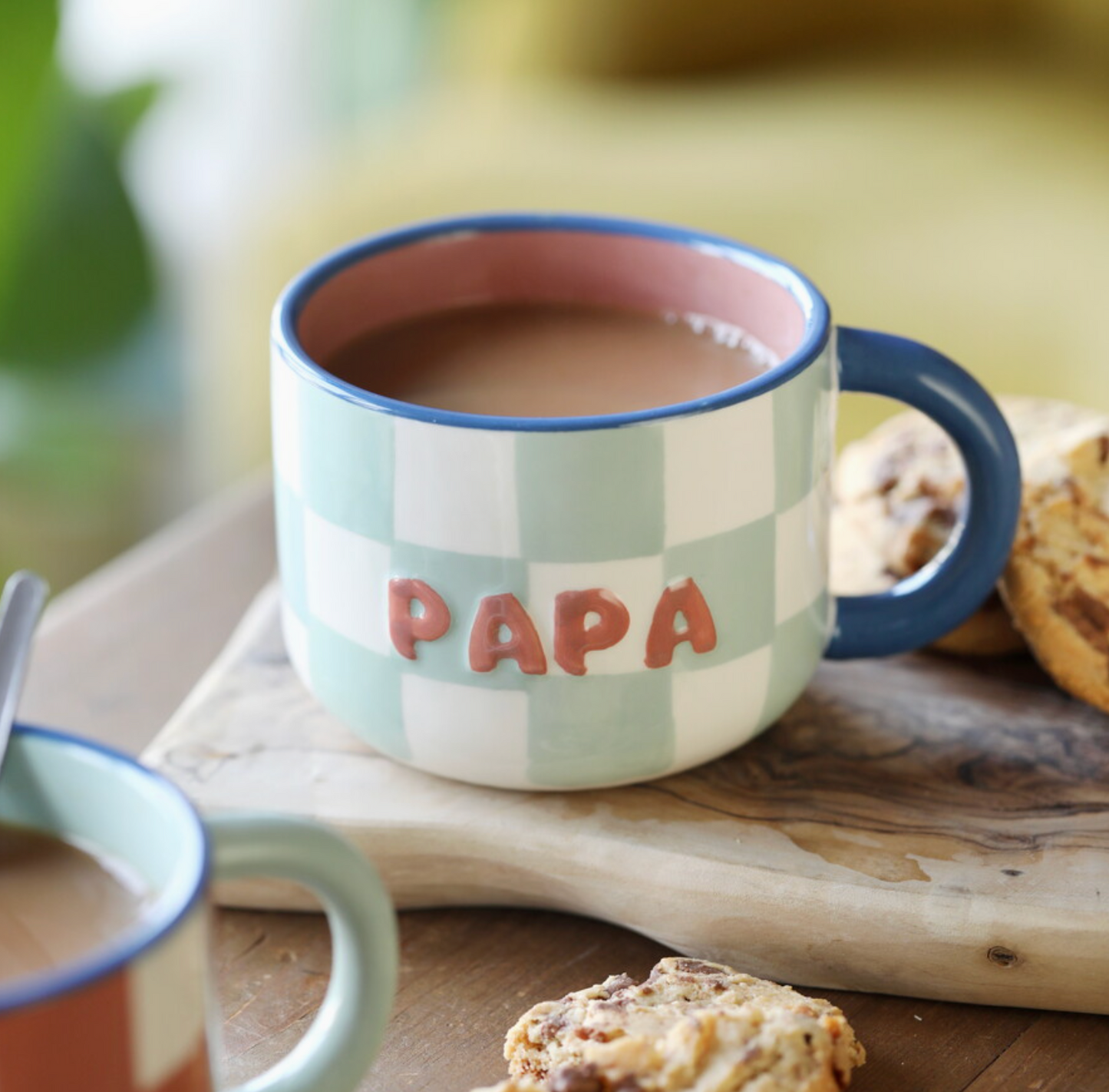 'Papa' Checkered Ceramic Mug