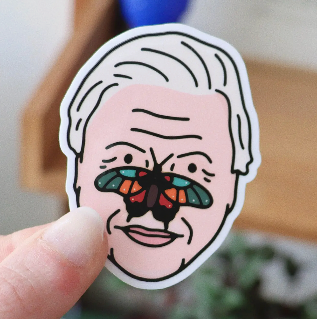David Attenborough Vinyl Sticker