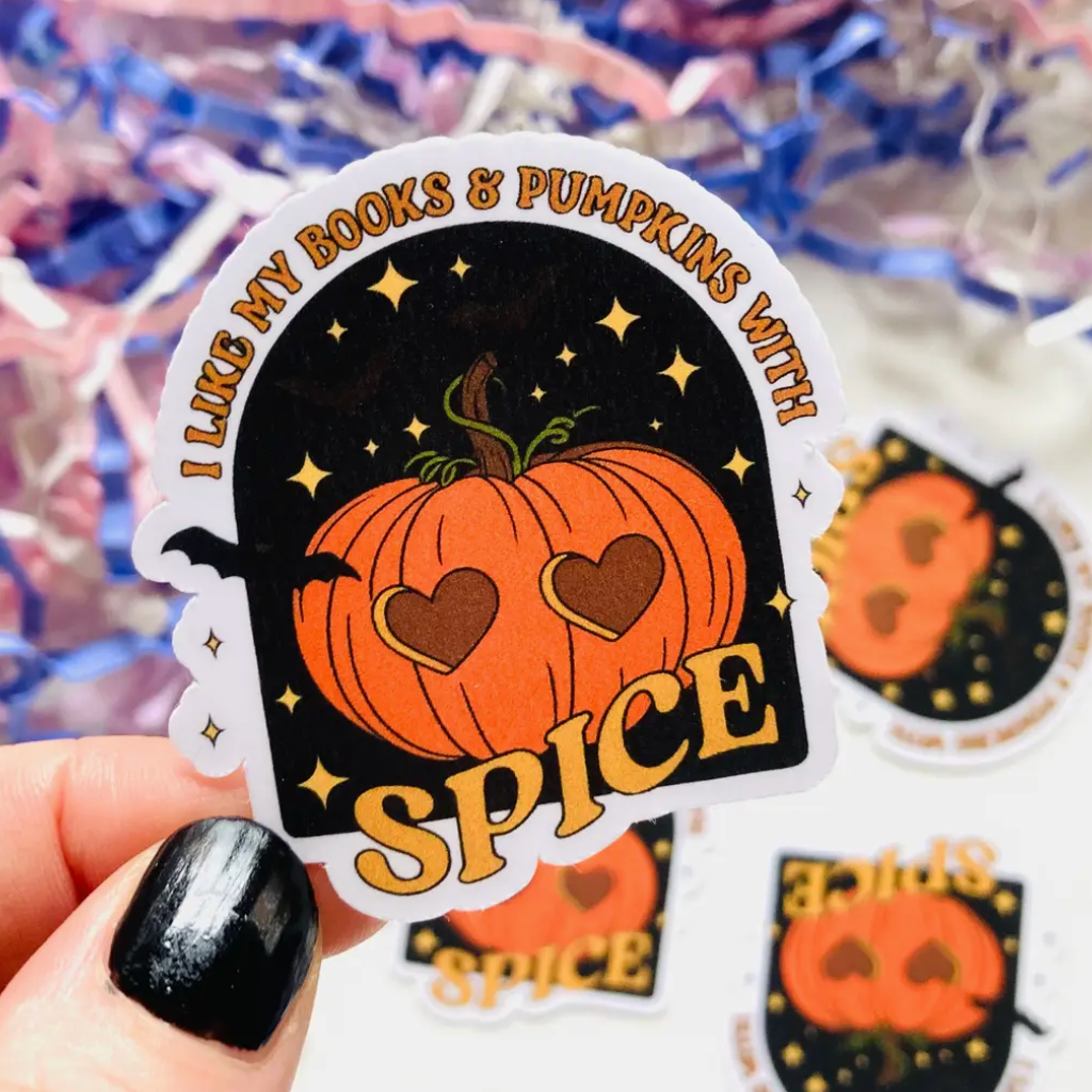 Spicy Books Pumpkin Sticker