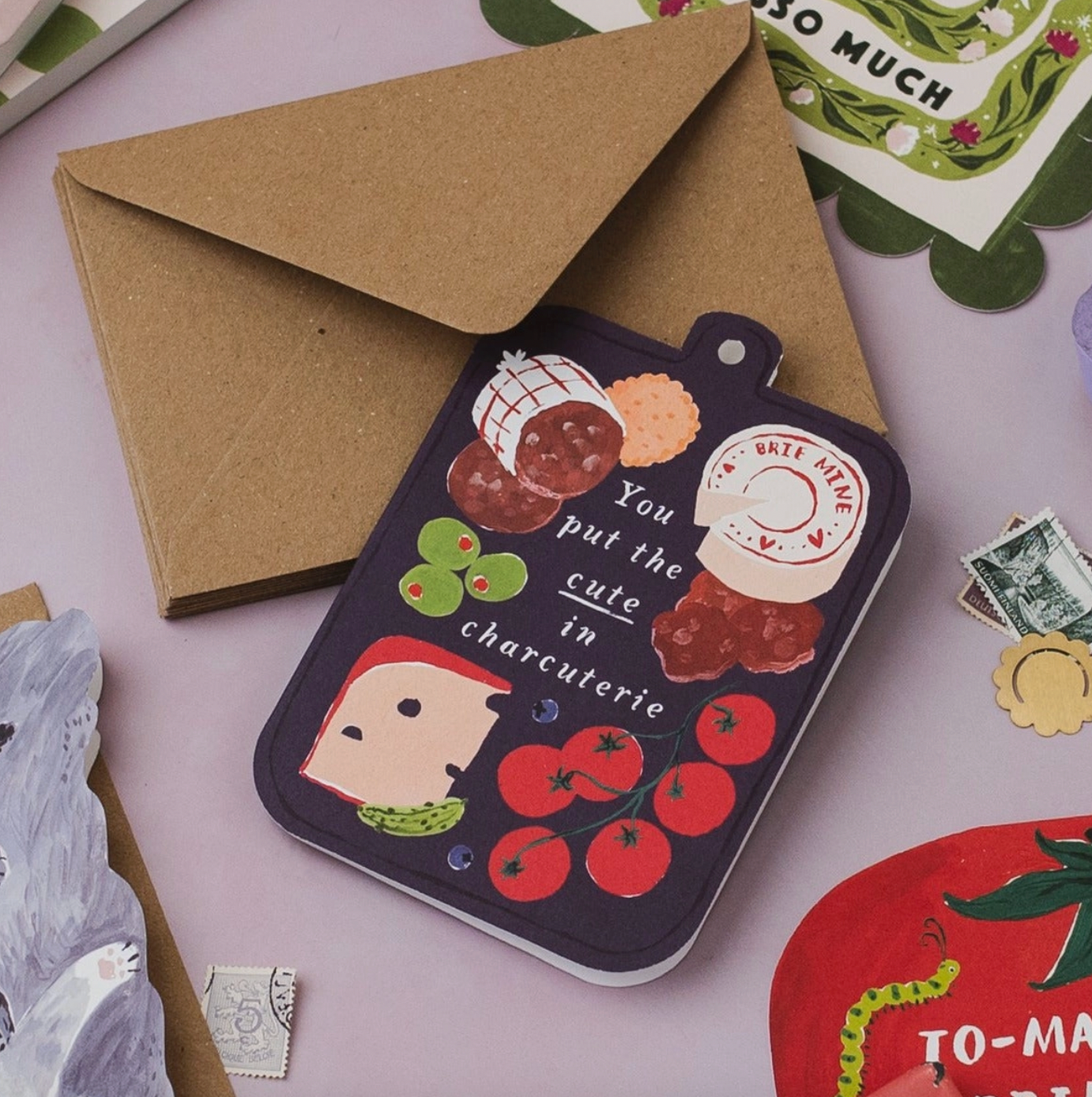 'You Put The Cute in Charcuterie' Greetings Card