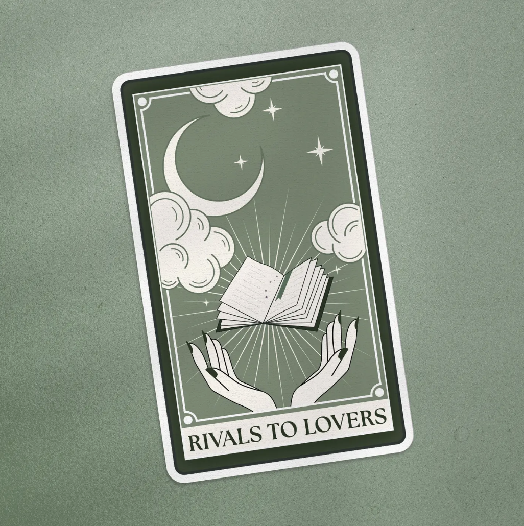Rivals To Lovers Green Tarot Card Bookish Sticker