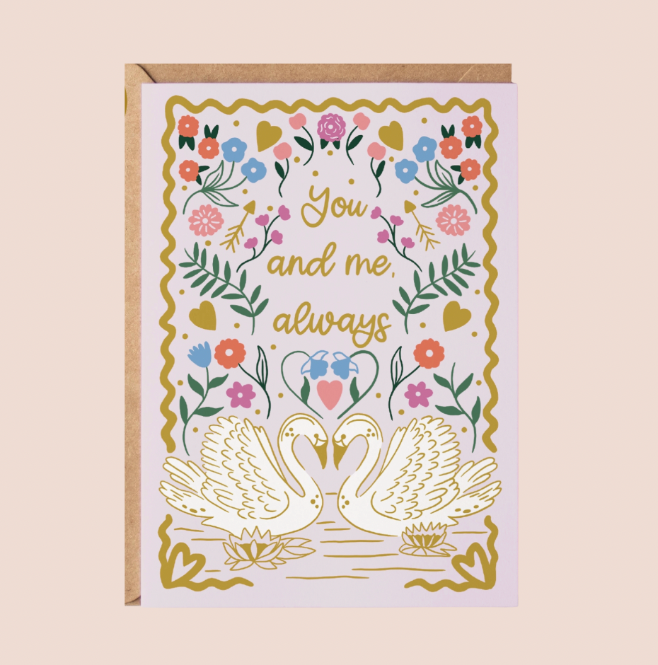 'You And Me Always' Anniversary Love Gold Foil Greetings Card