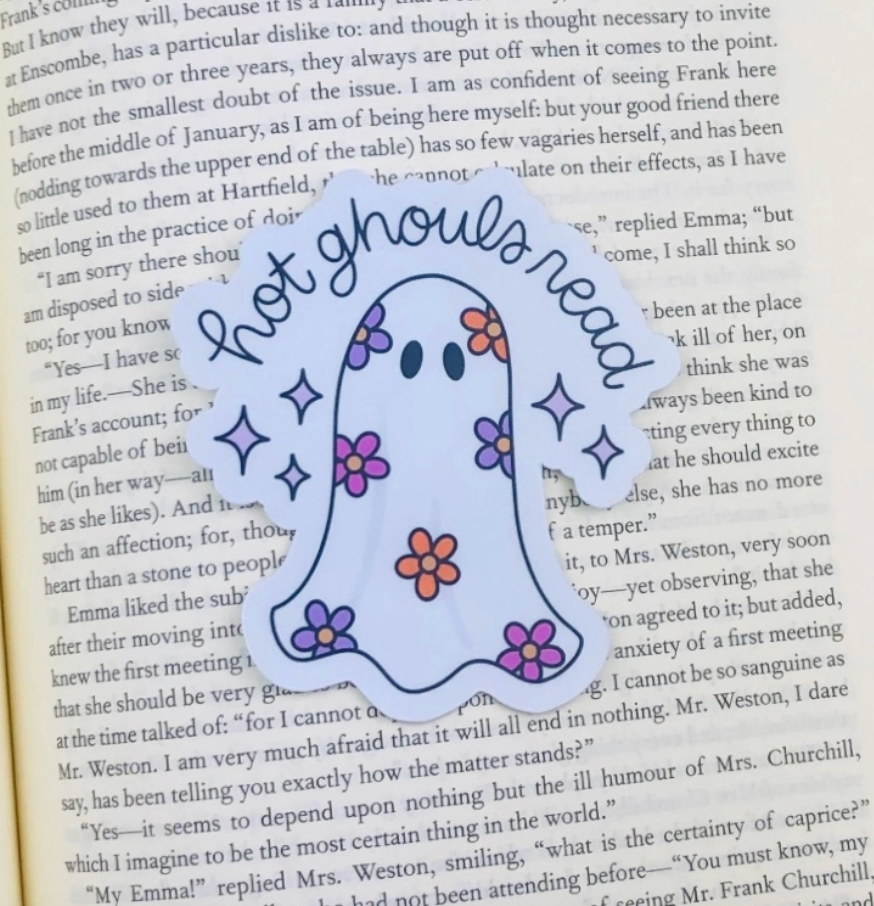 'Hot Ghouls Read' Sticker