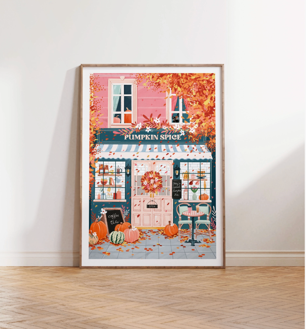 Pumpkin Spice Cafe A3 Print