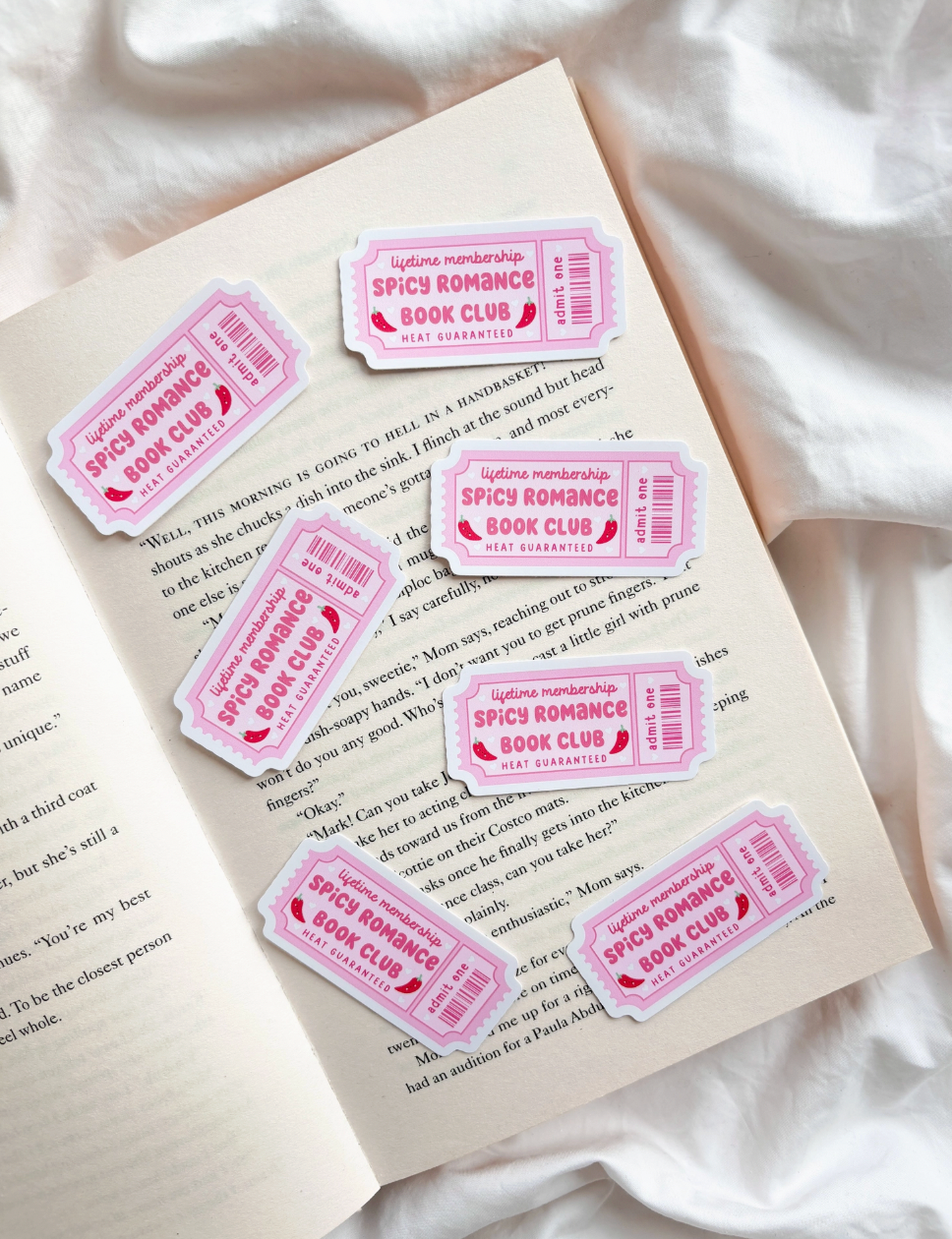 Spicy Romance Book Club Ticket Sticker