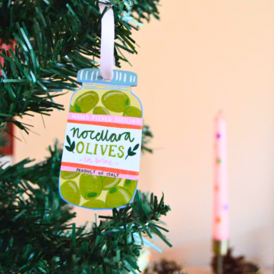 Olive Jar - Wooden Tree Decoration