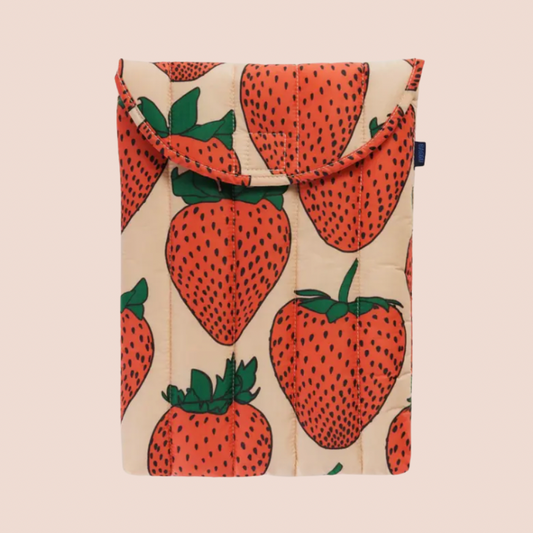 BAGGU Strawberries Puffy Laptop Sleeve