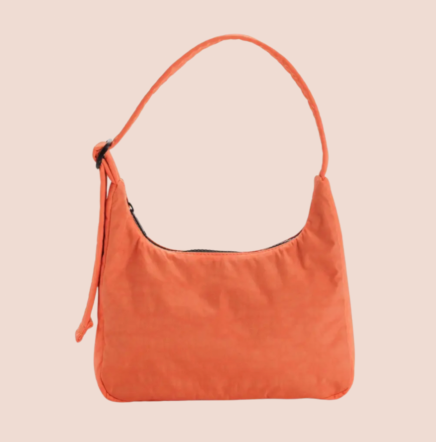 BAGGU Mini Shoulder Bag in Peach